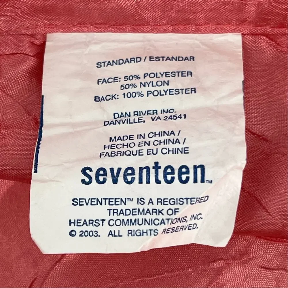 Y2K Pink Satin Pillow Shams Set of 2 Seventeen Magazine 2000s vintage